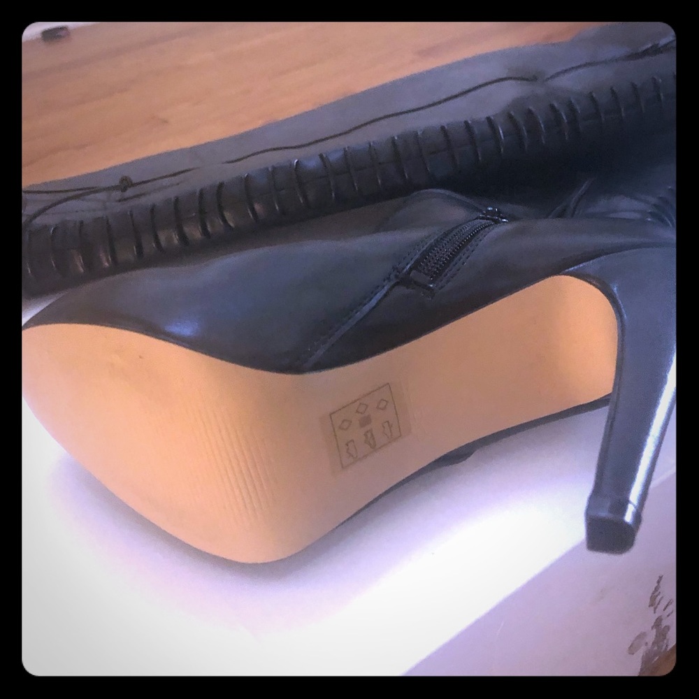 Black high heel boots